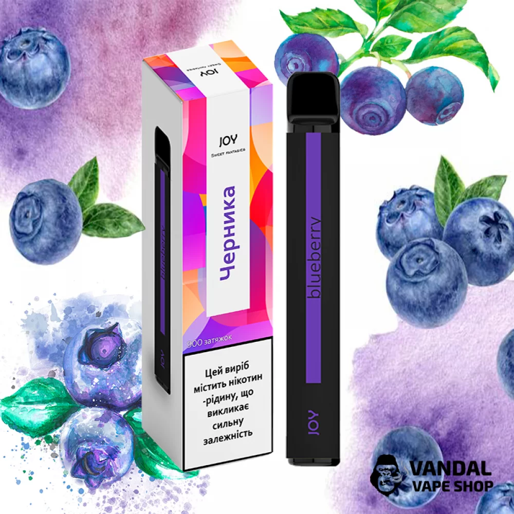 Одноразова Pod система JOY Disposable Pod Kit 5% 550 mAh на 900 затяжок зі смаком чорниці Одноразова Pod система JOY Disposable Pod Kit 5% 550 mAh на 900 затяжок зі смаком чорниці
