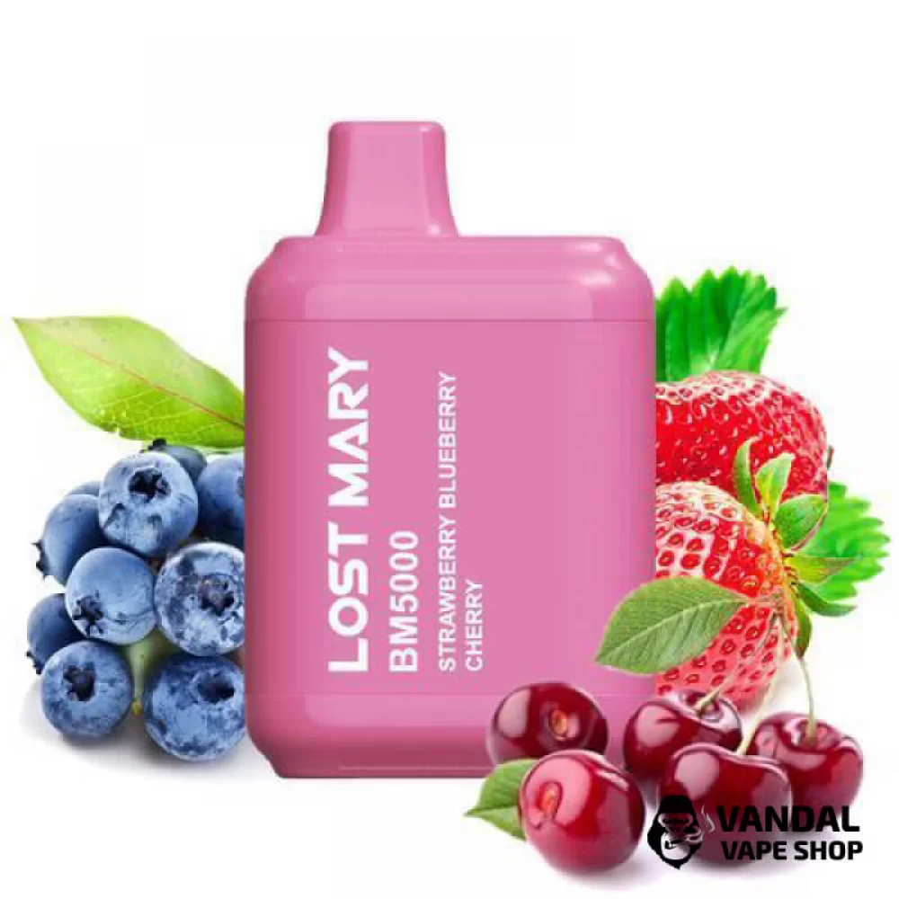 Одноразовий Pod Lost Mary BM5000 650 мАг 5% на 5000 затяжок зі смаком полуниці, чорниці та вишні Одноразовий Pod Lost Mary BM5000 650 мАг 5% на 5000 затяжок зі смаком полуниці, чорниці та вишні