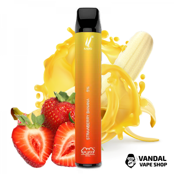 Одноразова Pod система Puff XXL Disposable Kit 1200 mAh на 1600 затяжок зі смаком полуниці та банану