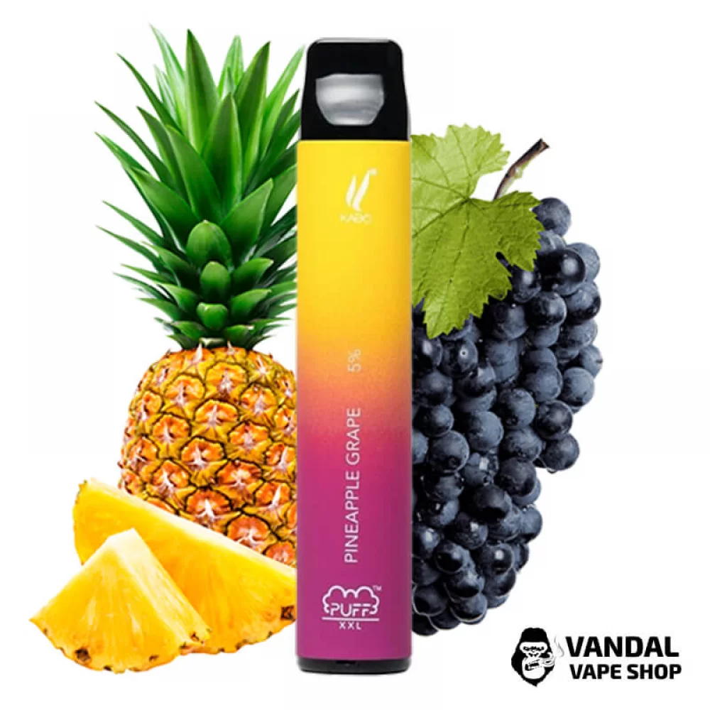 Одноразова Pod система Puff XXL на 1600 затяжок зі смаком ананасу та винограду Одноразова Pod система Puff XXL на 1600 затяжок зі смаком ананасу та винограду