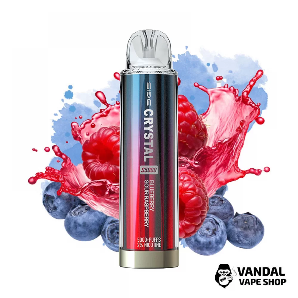 Одноразова Pod система SKE Crystal S5000 50 мг 650 мАг на 5000 затяжок зі смаком чорниці і малини Одноразова Pod система SKE Crystal S5000 50 мг 650 мАг на 5000 затяжок зі смаком чорниці і малини
