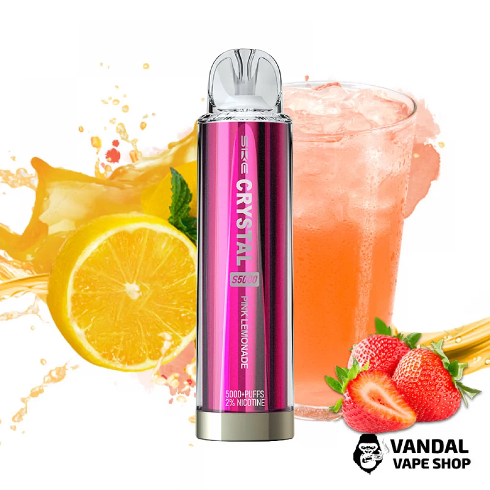 Одноразова Pod система SKE Crystal S5000 50 мг 650 мАг на 5000 затяжок зі смаком рожевого лимонаду