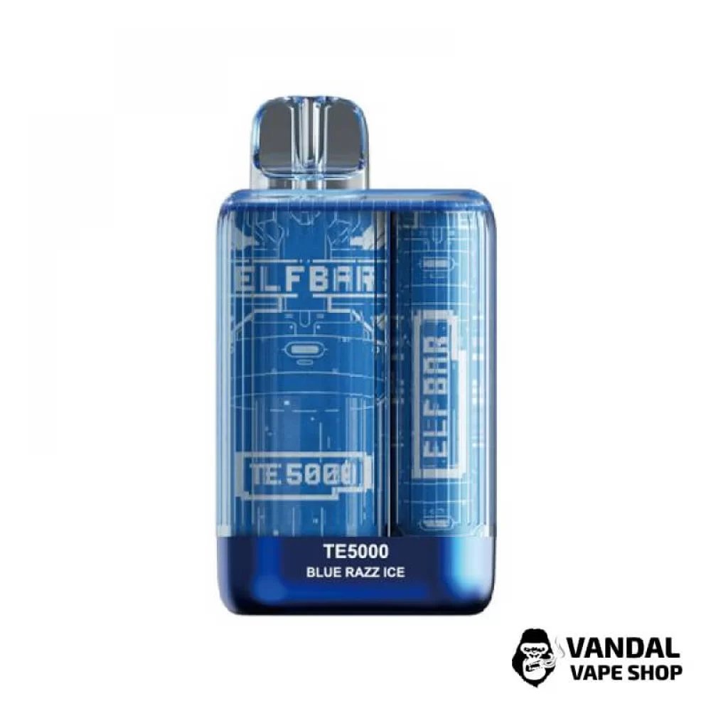 Одноразовый Pod Elf Bar TE5000 550 мАч на 5000 затяжек со вкусом голубой малины со льдом Одноразовый Pod Elf Bar TE5000 550 мАч на 5000 затяжек со вкусом голубой малины со льдом