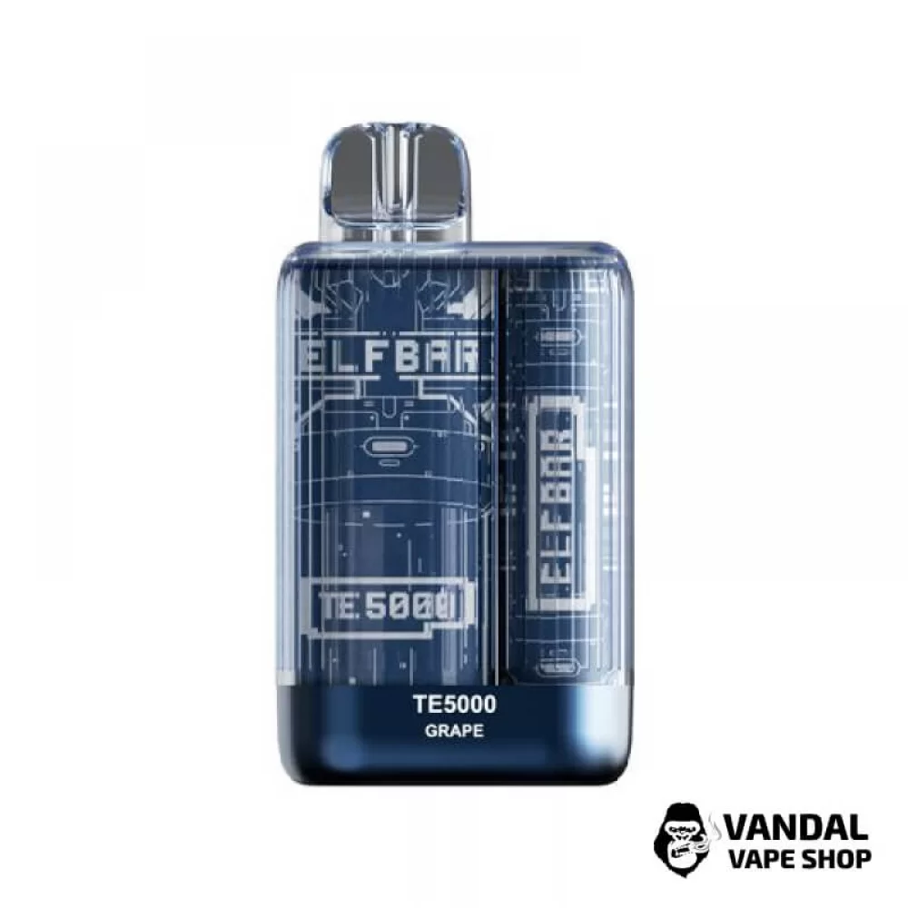 Одноразовый Pod Elf Bar TE5000 550 мАч на 5000 затяжек со вкусом винограда Одноразовый Pod Elf Bar TE5000 550 мАч на 5000 затяжек со вкусом винограда