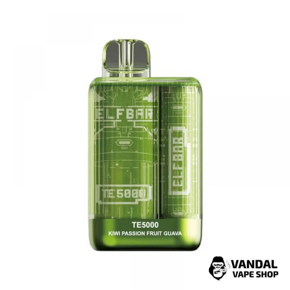Одноразовый Pod Elf Bar TE5000 550 мАч на 5000 затяжек со вкусом киви, маракуйи и гуавы
