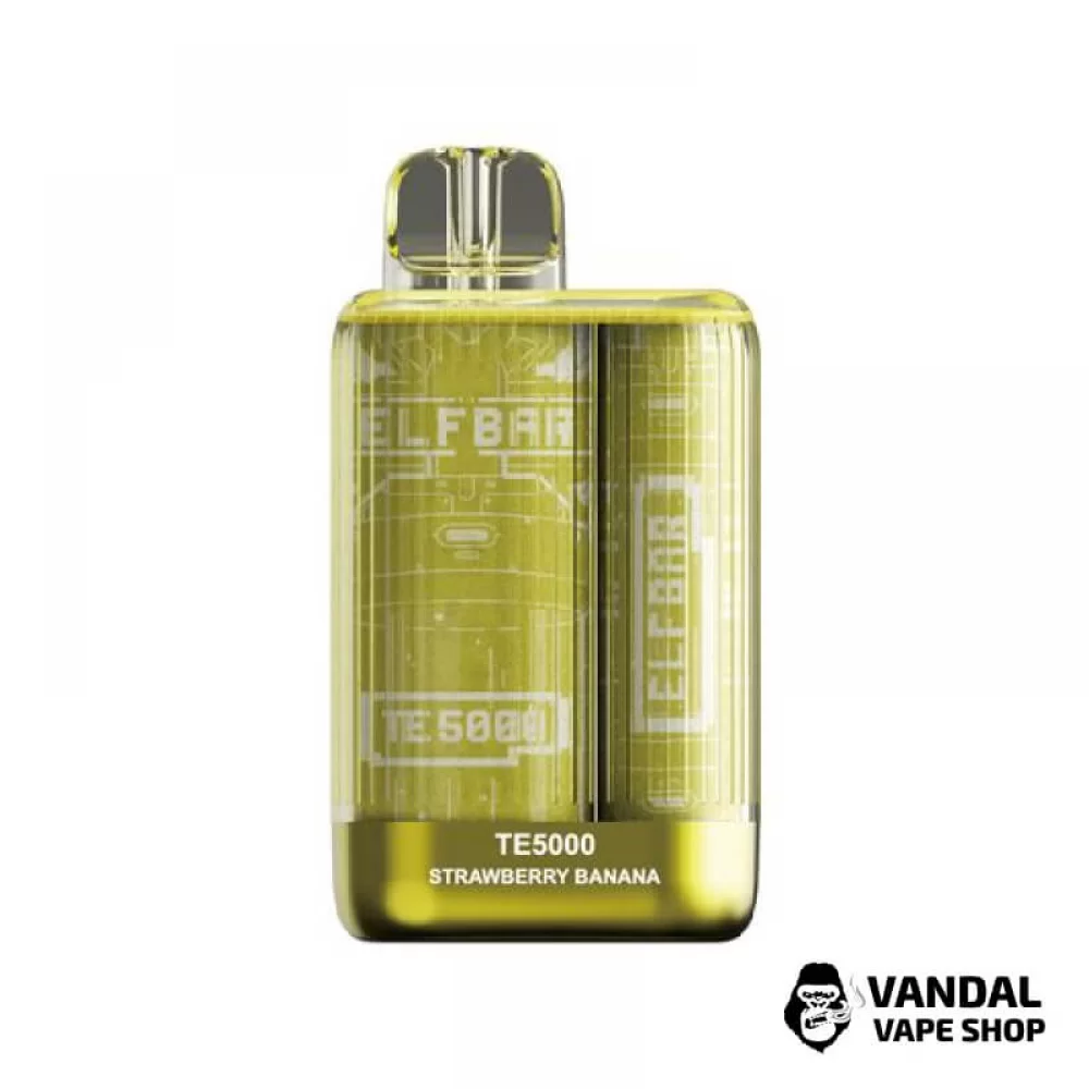 Одноразовый Pod Elf Bar TE5000 550 мАч на 5000 затяжек со вкусом клубники и банана Одноразовый Pod Elf Bar TE5000 550 мАч на 5000 затяжек со вкусом клубники и банана