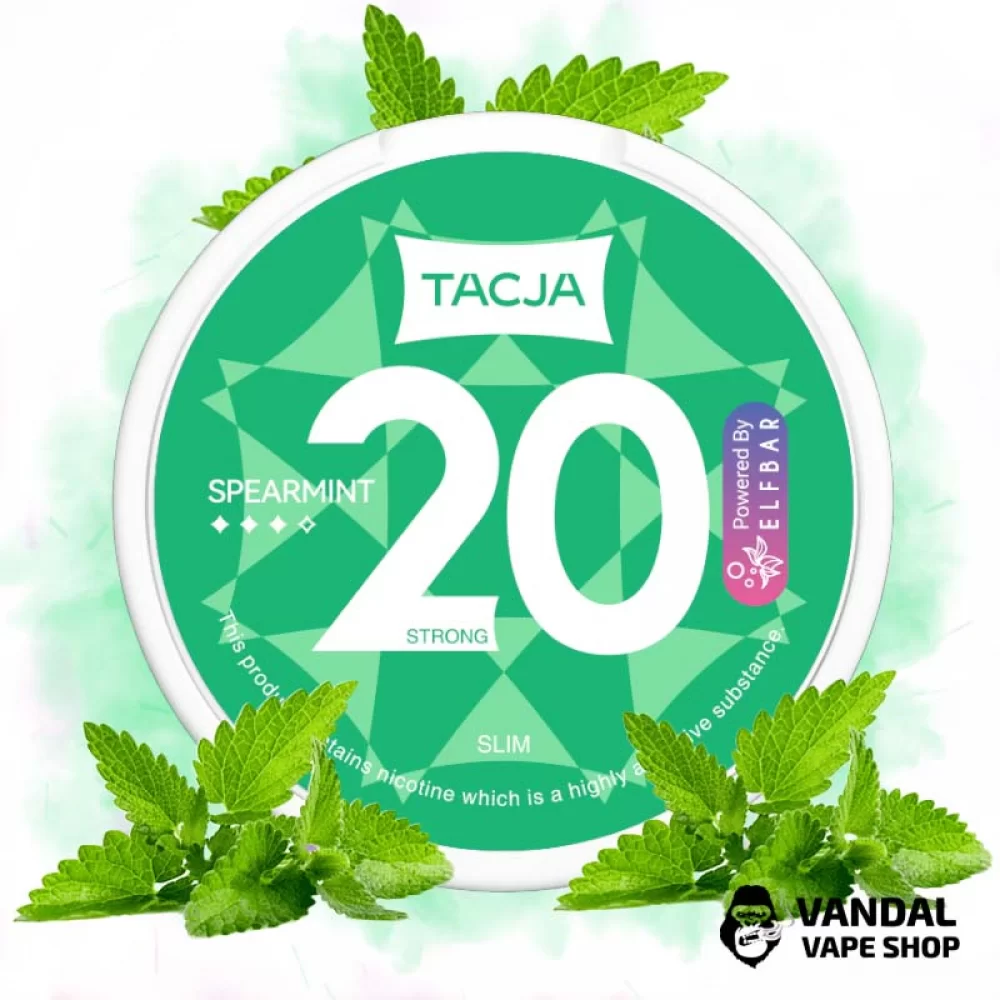 Никотиновые подушечки Tacja (20 шт) крепостью 20 мг/г со вкусом мяты