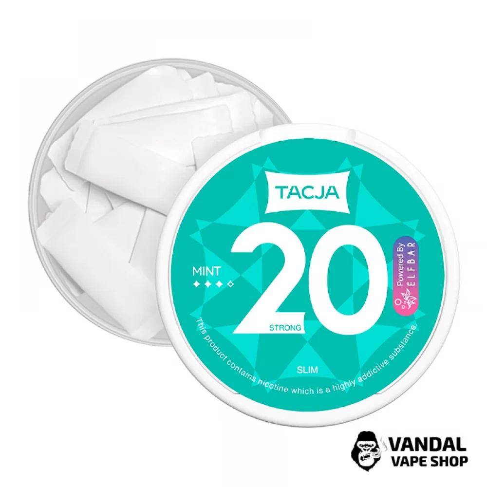 Никотиновые подушечки Tacja (20 шт) крепостью 20 мг/г со вкусом мяты