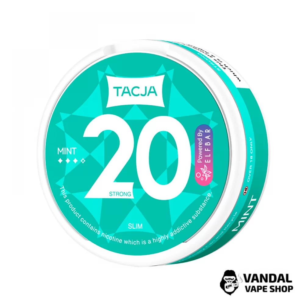 Никотиновые подушечки Tacja (20 шт) крепостью 20 мг/г со вкусом мяты