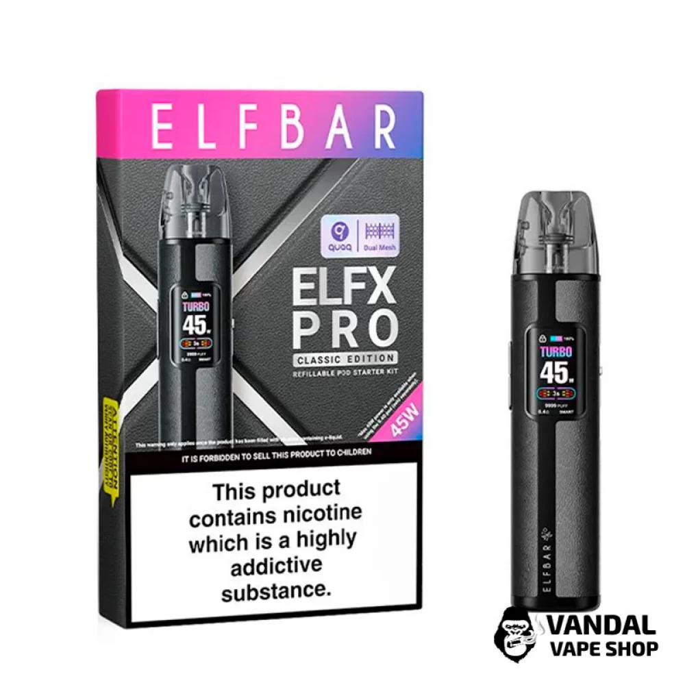 Стартовий набір Elf Bar ELFX PRO Classic Edition в чорному кольорі Стартовий набір Elf Bar ELFX PRO Classic Edition в чорному кольорі
