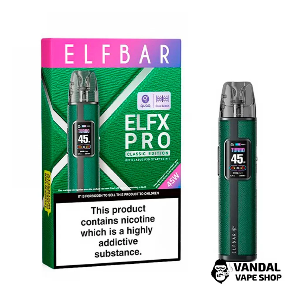 Стартовый набор Elf Bar ELFX PRO Classic Edition в зеленом цвете