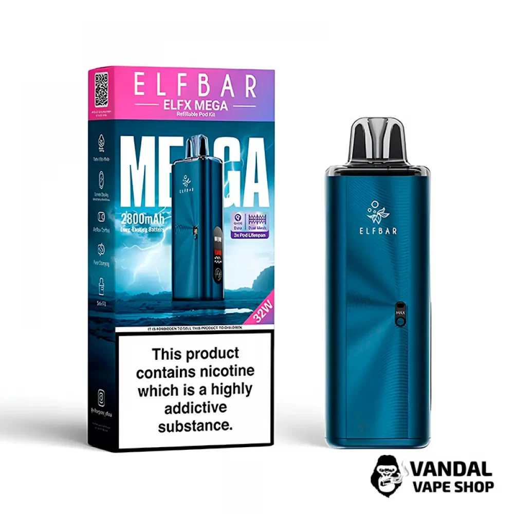 Оригинальная подсистема Elf Bar ELFX Mega в синем цвете