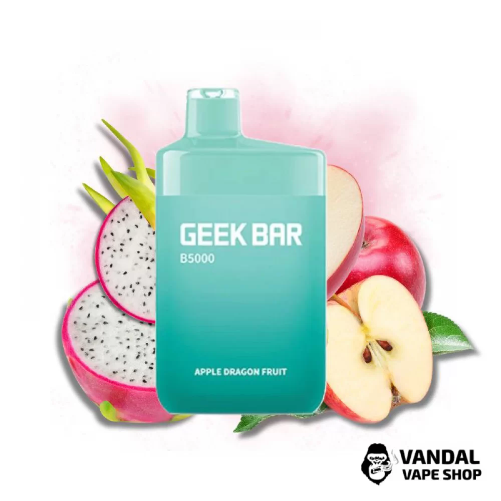 Одноразова Pod система Geek Bar B5000 50 мг 650 мАг на 5000 затяжок зі смаком яблука і фрукта дракона Одноразова Pod система Geek Bar B5000 50 мг 650 мАг на 5000 затяжок зі смаком яблука і фрукта дракона