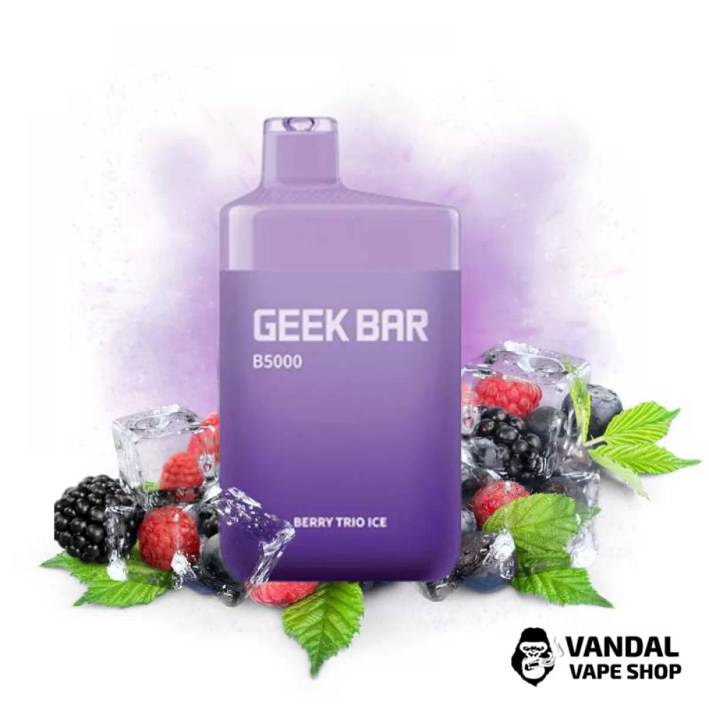 Одноразова Pod система Geek Bar B5000 50 мг 650 мАг на 5000 затяжок зі смаком ягід з льодом