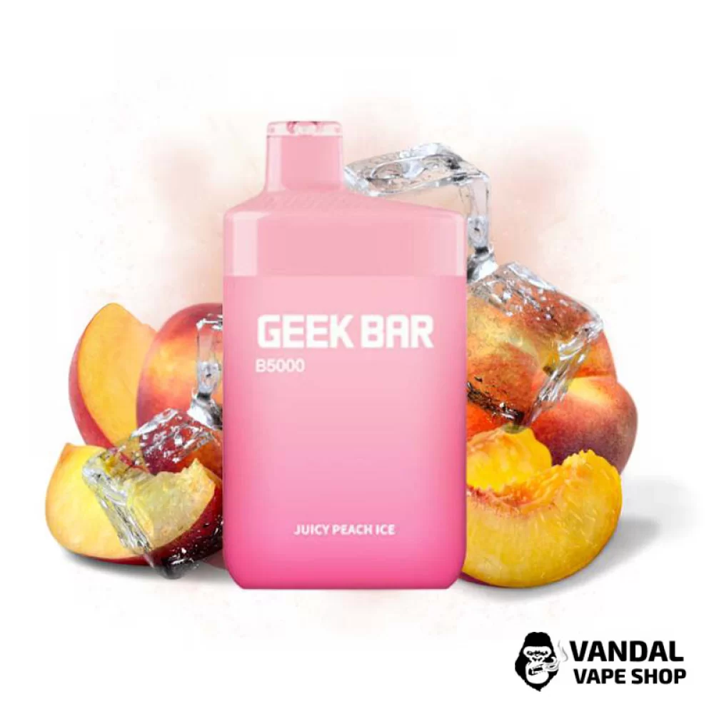 Одноразова Pod система Geek Bar B5000 50 мг 650 мАг на 5000 затяжок зі смаком персикового соку з льодом