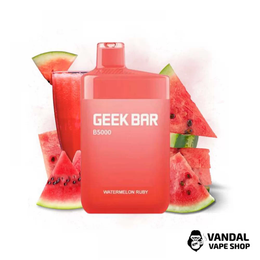 Одноразова Pod система Geek Bar B5000 50 мг 650 мАг на 5000 затяжок зі смаком cмузі з кавуна Одноразова Pod система Geek Bar B5000 50 мг 650 мАг на 5000 затяжок зі смаком cмузі з кавуна