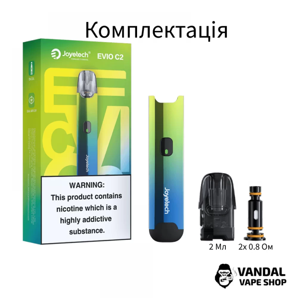 Pod-система Joyetech Evio C2 Kit (Original) в зелено-синьому кольорі