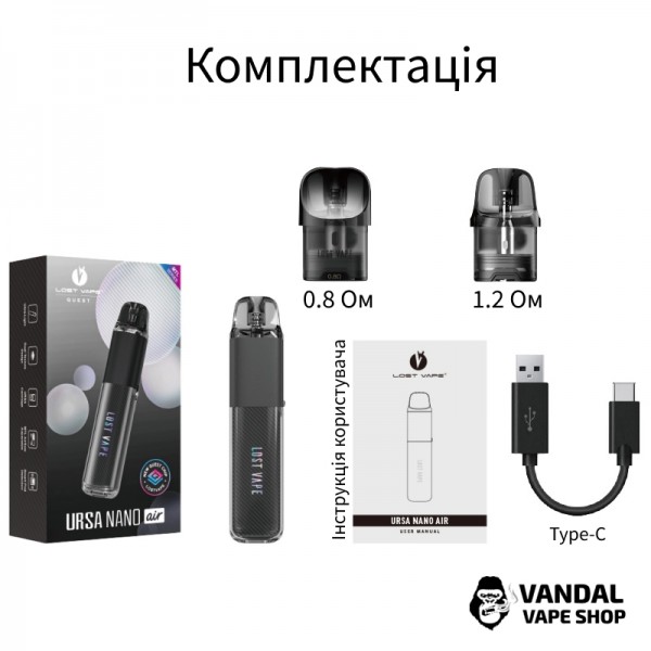 Оригінальна Pod-система  Lost Vape Ursa Nano Air в м'ятному кольорі