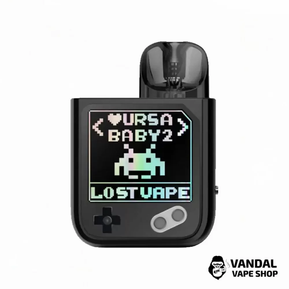 Оригінальна Pod-система Lost Vape Ursa Baby 2 Pod Kit в чорному кольорі з чорним візерунком Оригінальна Pod-система Lost Vape Ursa Baby 2 Pod Kit в чорному кольорі з чорним візерунком