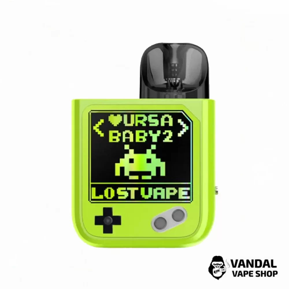 Оригінальна Pod-система Lost Vape Ursa Baby 2 Pod Kit в зеленому кольорі з чорним візерунком Оригінальна Pod-система Lost Vape Ursa Baby 2 Pod Kit в зеленому кольорі з чорним візерунком