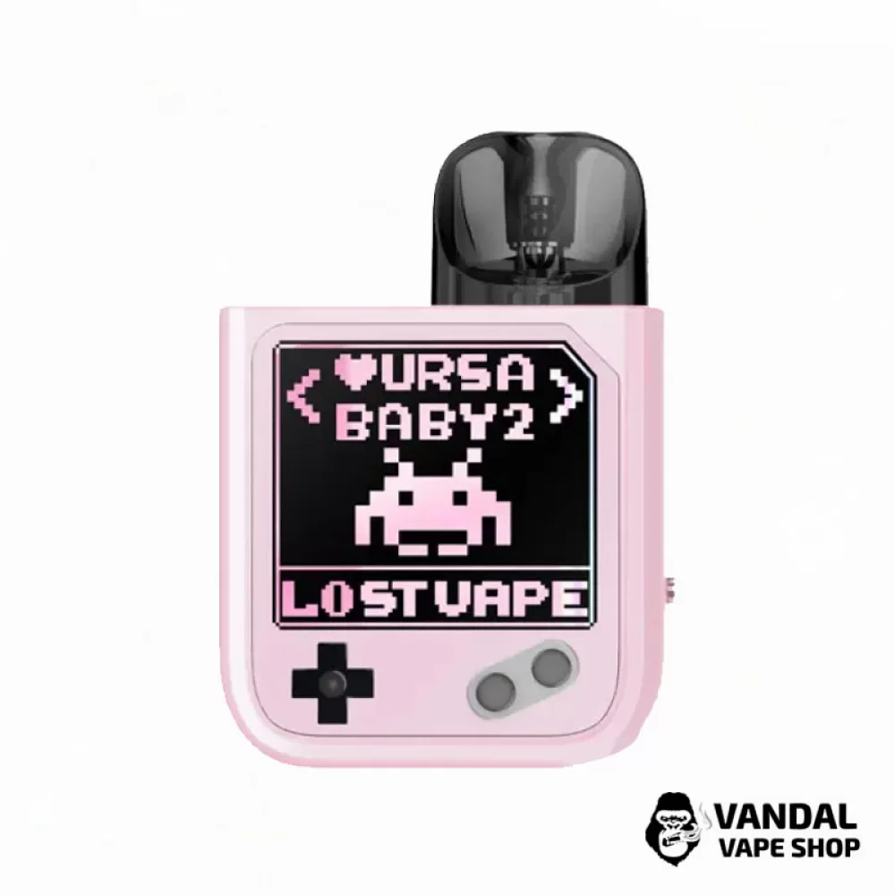 Оригинальная Pod-система Lost Vape Ursa Baby 2 Pod Kit в розовом цвете с черным узором Оригинальная Pod-система Lost Vape Ursa Baby 2 Pod Kit в розовом цвете с черным узором