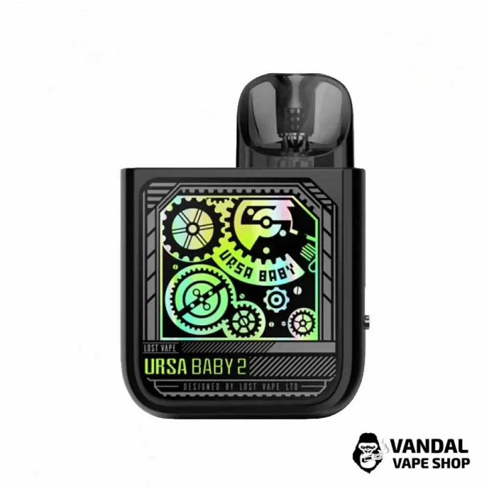 Оригінальна Pod-система Lost Vape Ursa Baby 2 Pod Kit в чорному кольорі з зеленим візерунком