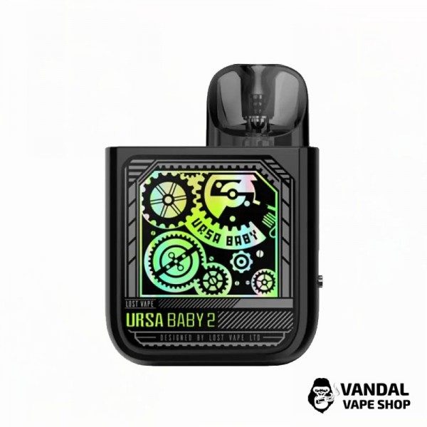 Оригінальна Pod-система Lost Vape Ursa Baby 2 Pod Kit в чорному кольорі з зеленим візерунком