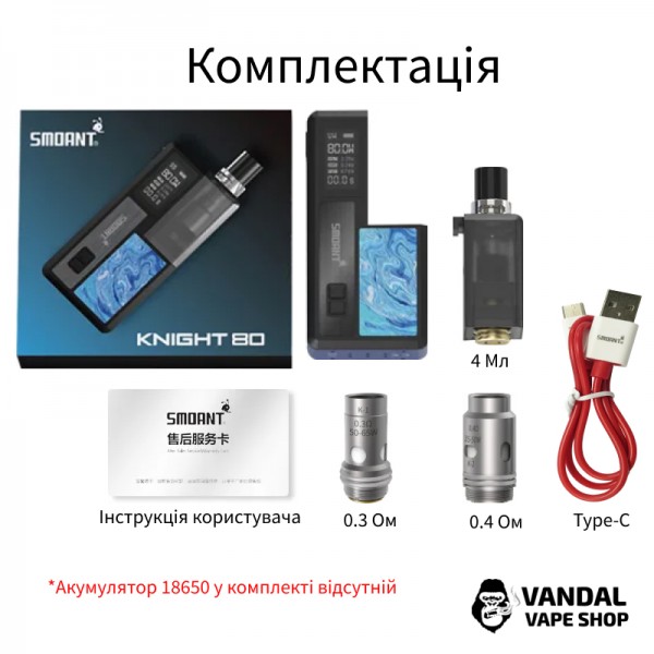 Оригінальний под мод Smoant Knight 80 в бірюзовому кольорі