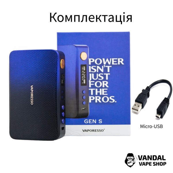 Бокс мод Vaporesso Gen S 220W TC в чорно-червоному градієнті