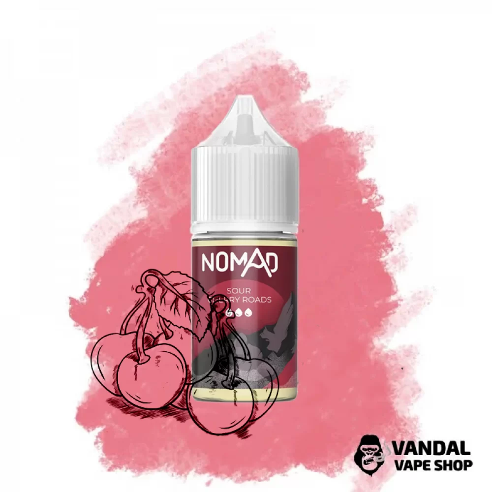 Жидкость NOMAD Salt 30 мл 50 мг на солевом никотине со вкусом кислой вишни Жидкость NOMAD Salt 30 мл 50 мг на солевом никотине со вкусом кислой вишни