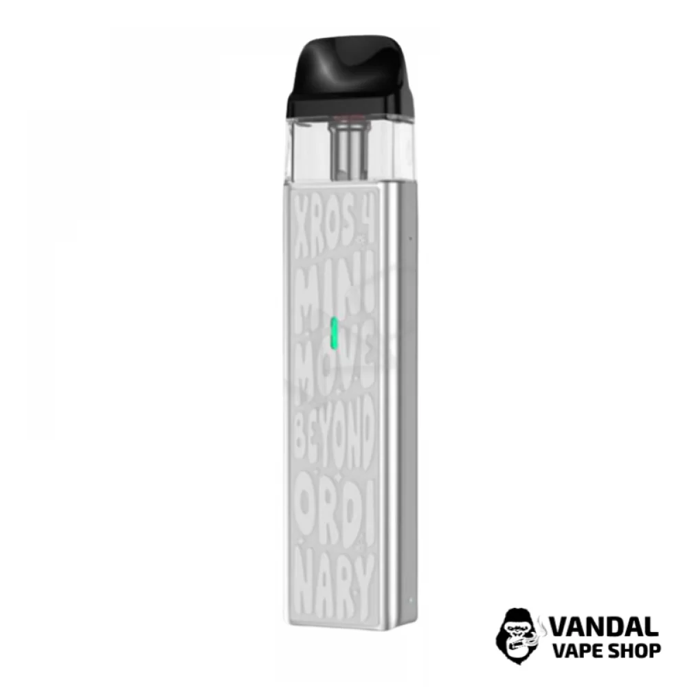 Pod-система Vaporesso XROS 4 Mini Pod Kit (Original) в срібному кольорі з дизайном