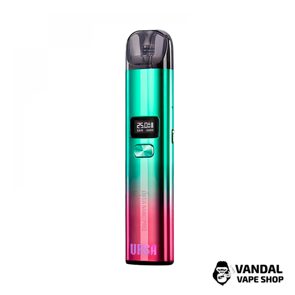 Pod-система Lost Vape Ursa Nano Pro у градієнтному зелено-рожевому кольорі