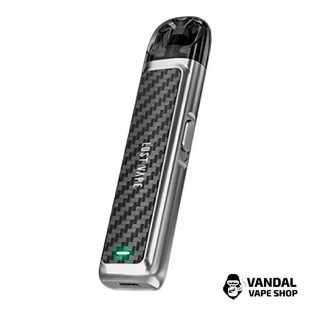 Pod-система Lost Vape Ursa Nano Pod Kit 800 мАг в срібному кольорі з карбоновою вставкою