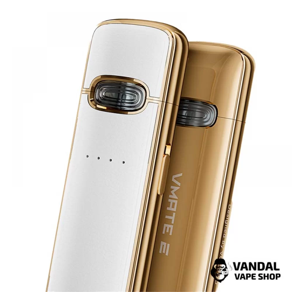 Pod-система VooPoo VMATE E в бело-золотом цвете Pod-система VooPoo VMATE E в бело-золотом цвете