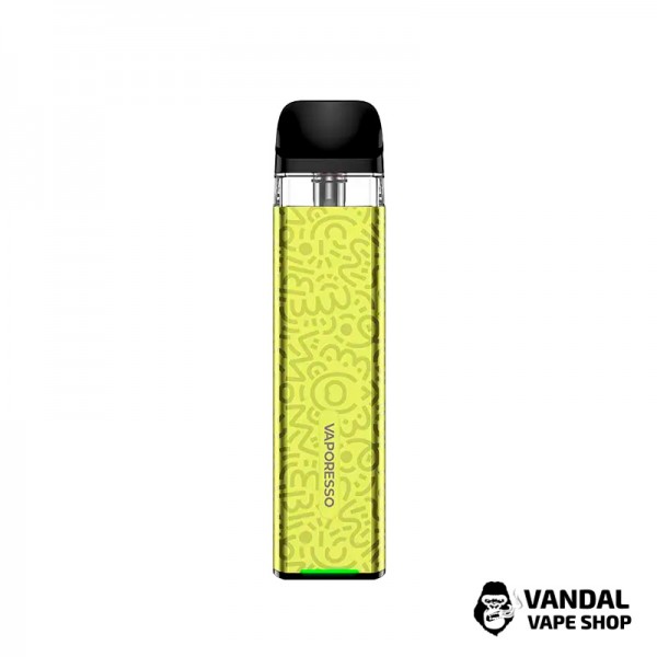 Pod-система Vaporesso XROS 3 Mini Pod Kit (Original) у лимонно-жовтому кольорі з візерунками