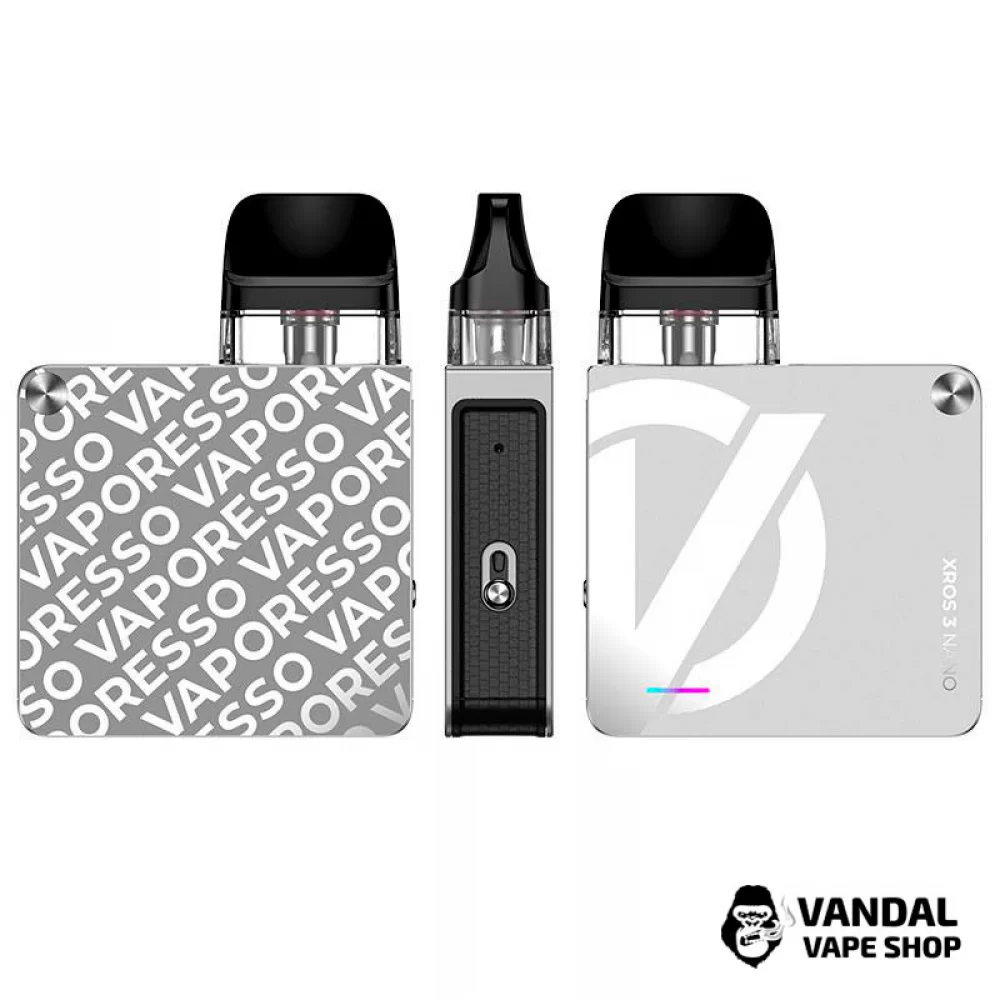 Оригінальний стартовий набір Vaporesso XROS 3 Nano Kit в срібному кольорі Оригінальний стартовий набір Vaporesso XROS 3 Nano Kit в срібному кольорі