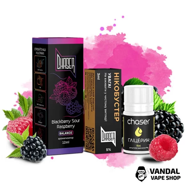 Набор для самозамеса Chaser Black 30 мл 50 мг со вкусом черники и кислой малины