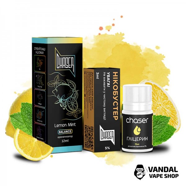 Набір для самозамісу Chaser Black 30 мл 65 мг зі смаком лимона і м'яти
