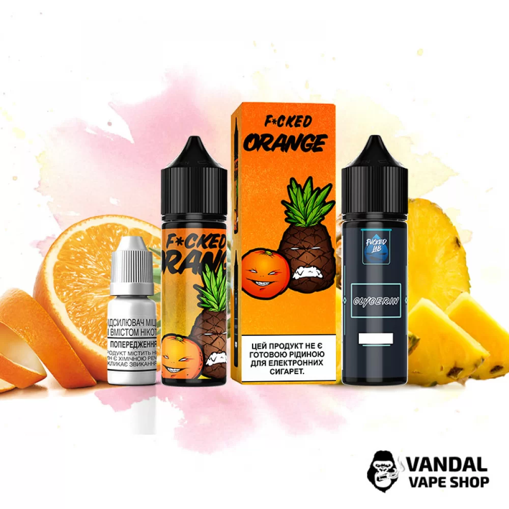 Набір для самозамісу Fucked Lab Organic 60 мл 3 мг зі смаком апельсина та ананаса Набір для самозамісу Fucked Lab Organic 60 мл 3 мг зі смаком апельсина та ананаса