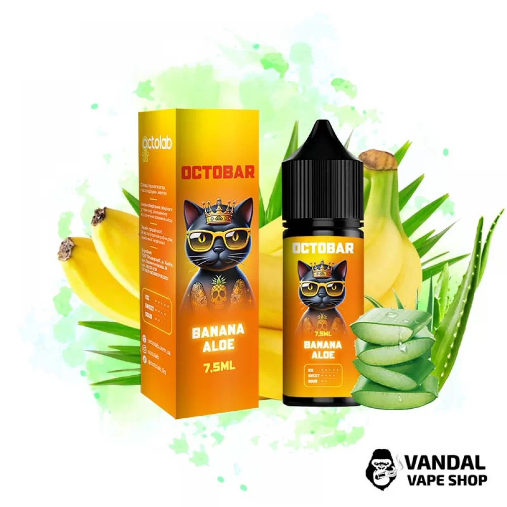 Набір для самозамісу Octo Bar NFT Salt 15 мл 65 мг зі смаком банану, ананасу і алое Набір для самозамісу Octo Bar NFT Salt 15 мл 65 мг зі смаком банану, ананасу і алое
