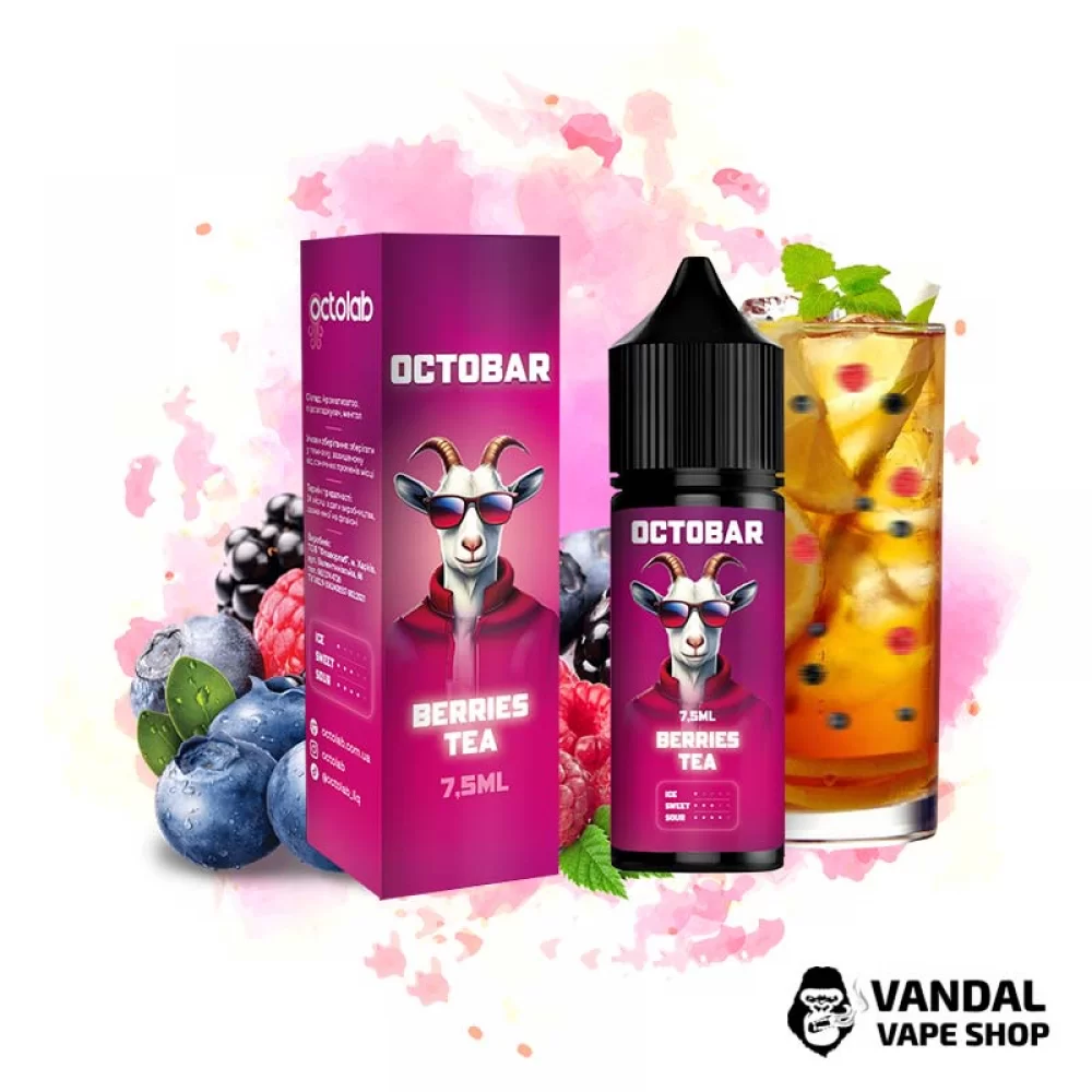 Набор для самозамеса Octo Bar NFT Salt 15 мл 65 мг со вкусом ягодного чая Набор для самозамеса Octo Bar NFT Salt 15 мл 65 мг со вкусом ягодного чая