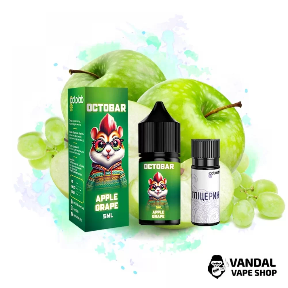 Набор для самозамеса Octo Bar NFT Salt 10 мл 50 мг со вкусом яблока и винограда Набор для самозамеса Octo Bar NFT Salt 10 мл 50 мг со вкусом яблока и винограда