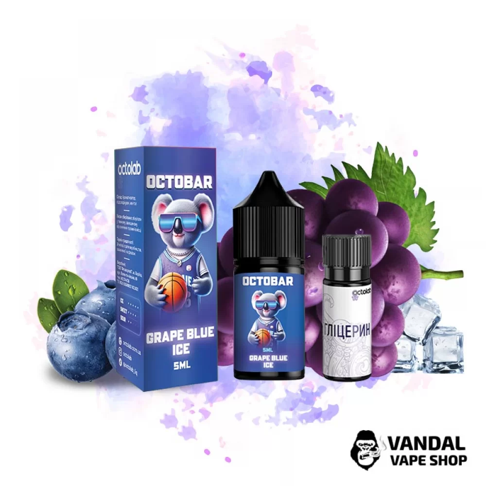 Набор для самозамеса Octo Bar NFT Salt 10 мл 50 мг со вкусом черники, винограда и льда Набор для самозамеса Octo Bar NFT Salt 10 мл 50 мг со вкусом черники, винограда и льда