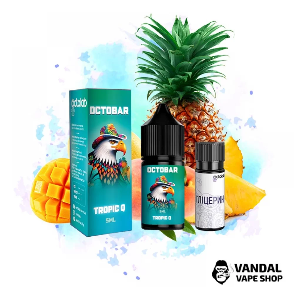 Набір для самозамісу Octo Bar NFT Salt 10 мл 50 мг зі смаком ананасу, манго та персику Набір для самозамісу Octo Bar NFT Salt 10 мл 50 мг зі смаком ананасу, манго та персику