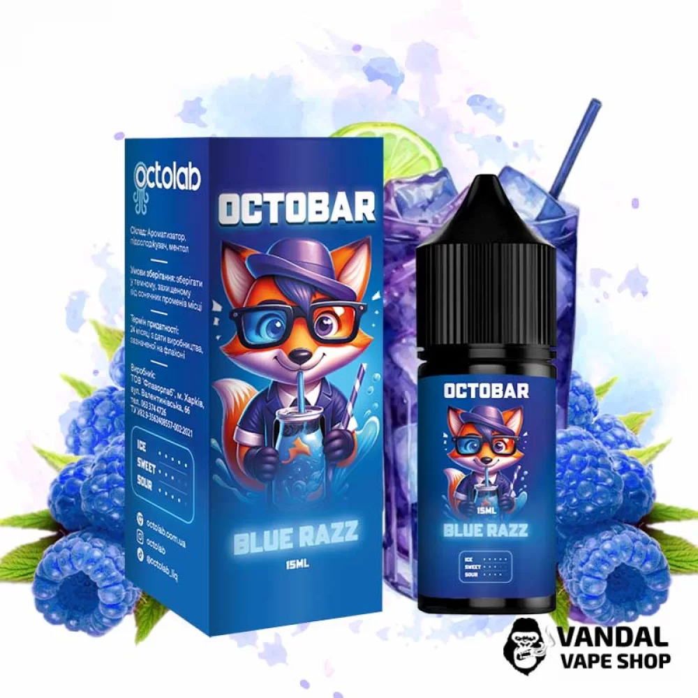 Набор для самозамеса Octo Bar NFT Salt 30 мл 50 мг Hard со вкусом лимонада и голубой малины Набор для самозамеса Octo Bar NFT Salt 30 мл 50 мг Hard со вкусом лимонада и голубой малины