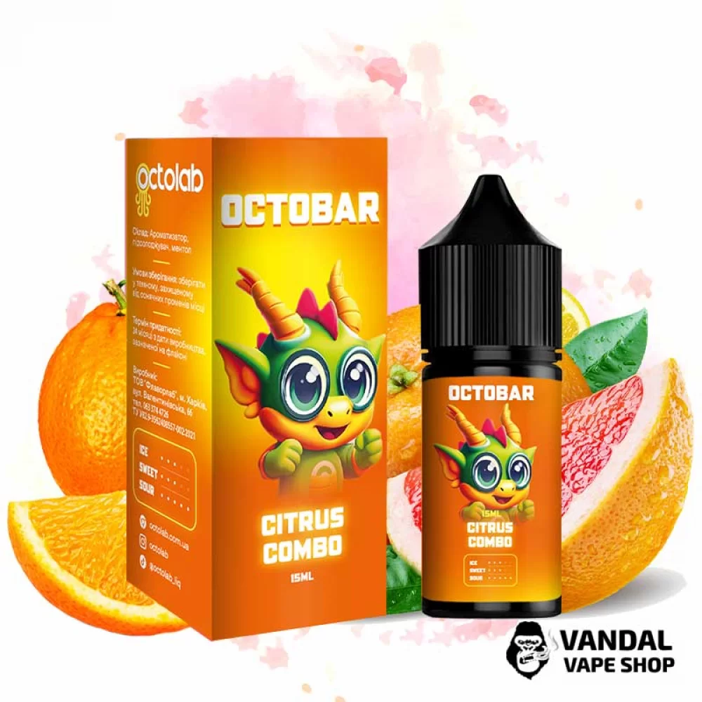 Набір для самозамісу Octo Bar NFT Salt 30 мл 50 мг Hard - зі смаком цитрусів