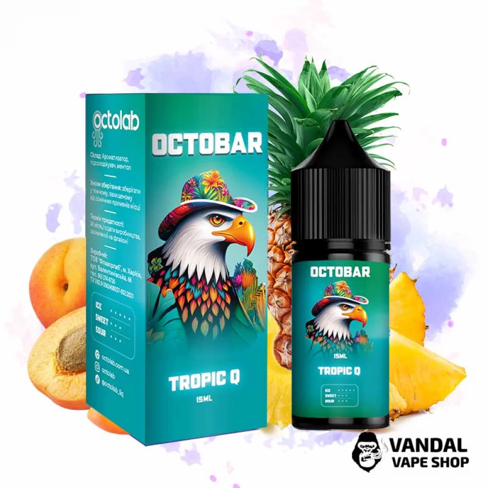 Набір для самозамісу Octo Bar NFT Salt 30 мл 50 мг Hard зі смаком ананасу, манго, персика