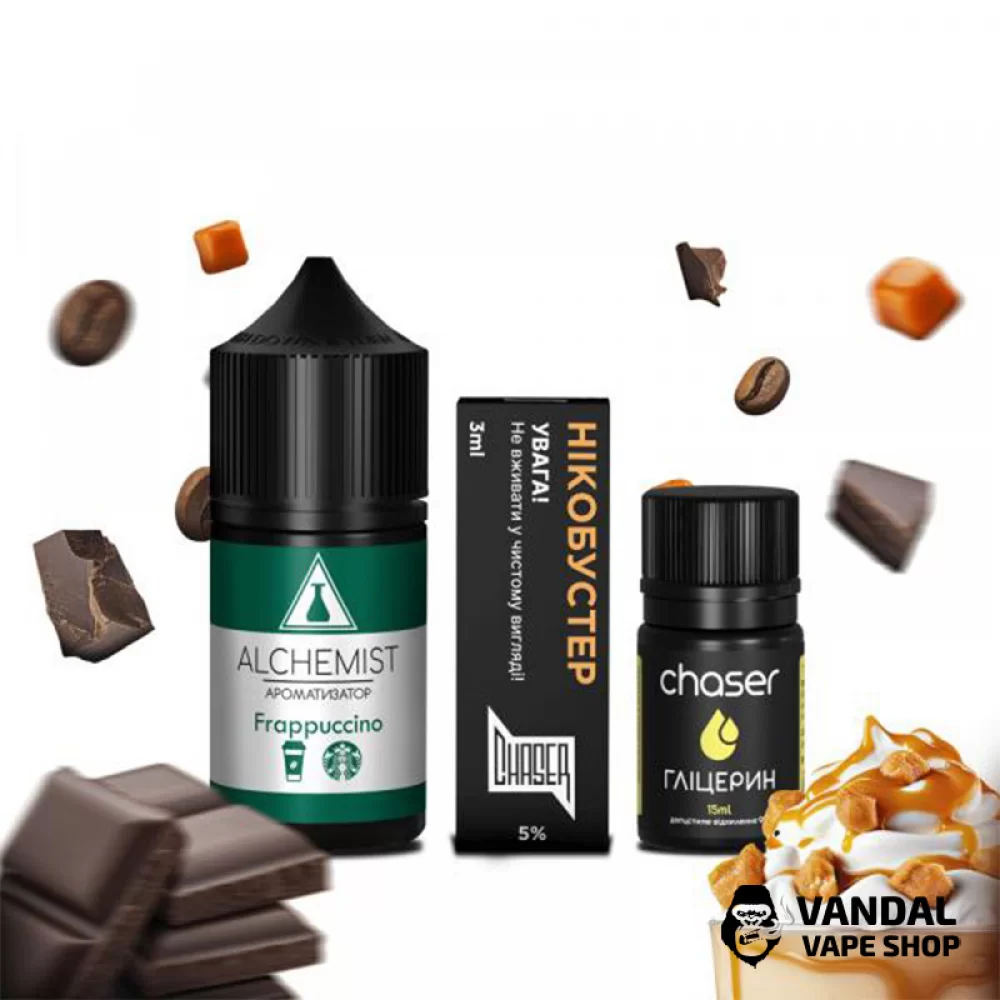 Набор для самозамеса Alchemist 30 мл 50 мг со вкусом фрапучино Набор для самозамеса Alchemist 30 мл 50 мг со вкусом фрапучино