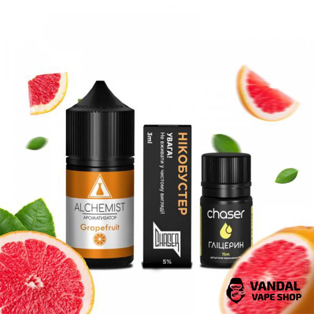 Набор для самозамеса Alchemist 30 мл 50 мг со вкусом грейпфрута Набор для самозамеса Alchemist 30 мл 50 мг со вкусом грейпфрута
