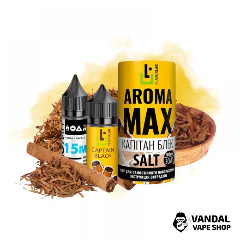 Набір для самозамісу Aroma MAX Salt 30 мл 50 мг зі смаком тютюну Набір для самозамісу Aroma MAX Salt 30 мл 50 мг зі смаком тютюну
